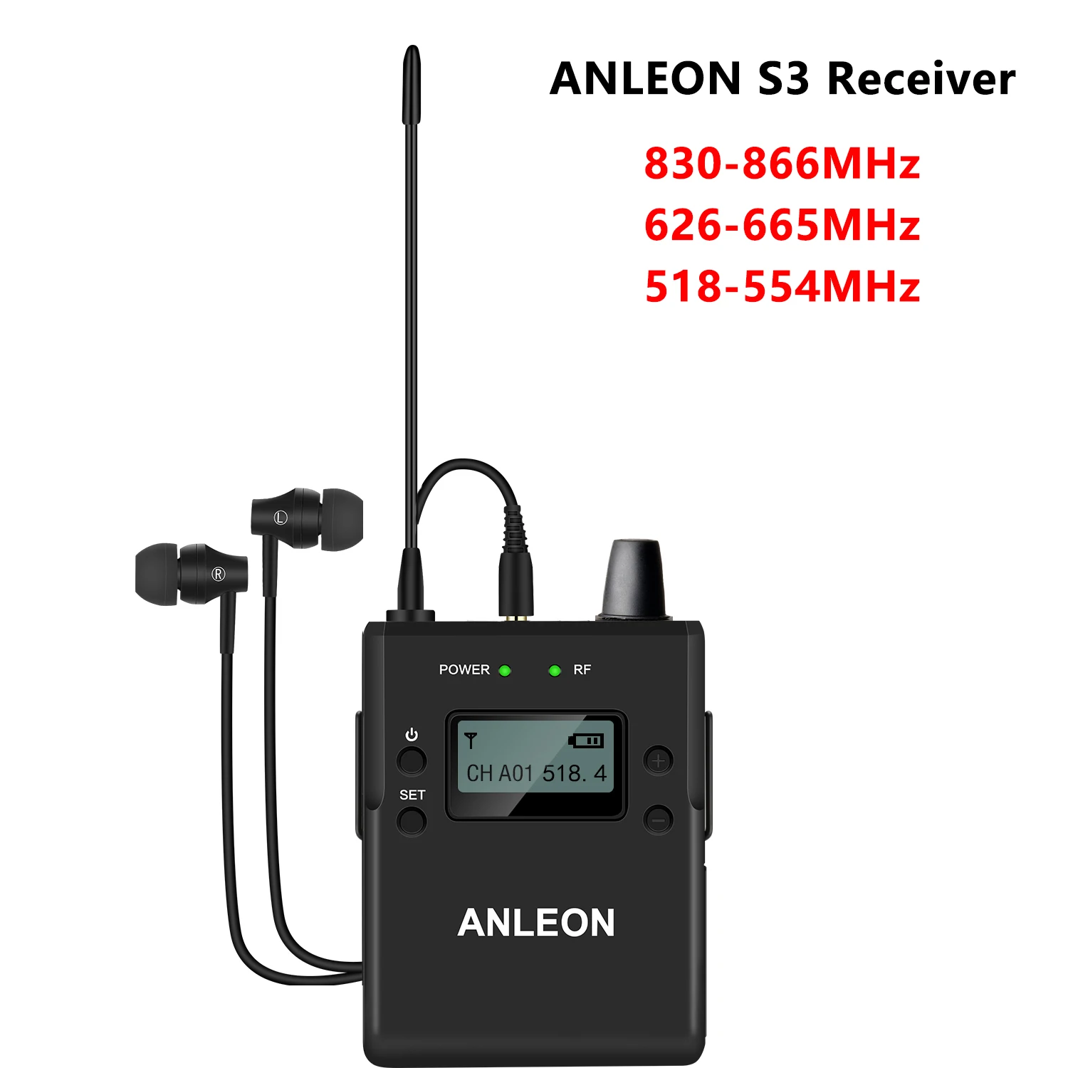 Беспроводной приемник ANLEON S3 830-866 МГц/626-665 МГц/518-554 МГц Частота для системы ушного монитора сценический корпус с наушниками