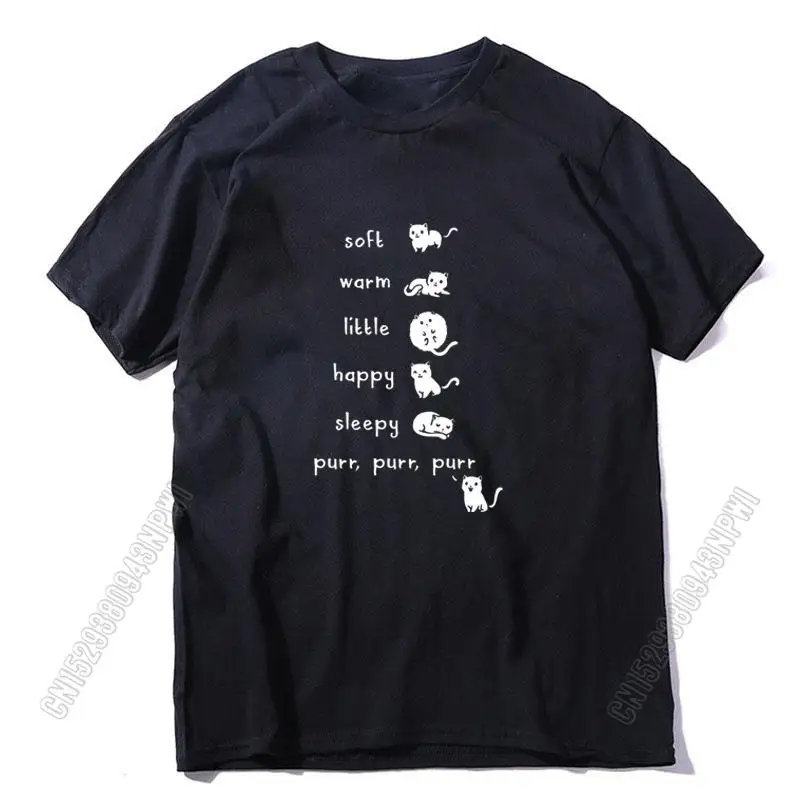 

100% Cotton Cute Cat Print Men T Shirt Casual Loose Crew Neck Men Tshirt Cool Lovely Cat T-Shirt Men Tee Shirts Tops
