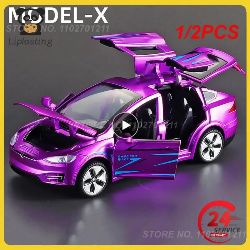 

1/2 шт. Tesla модель X модель автомобиля из сплава Литые и игрушечные автомобили Бесплатная доставка Детские игрушки для детей рождественские подарки для мальчиков