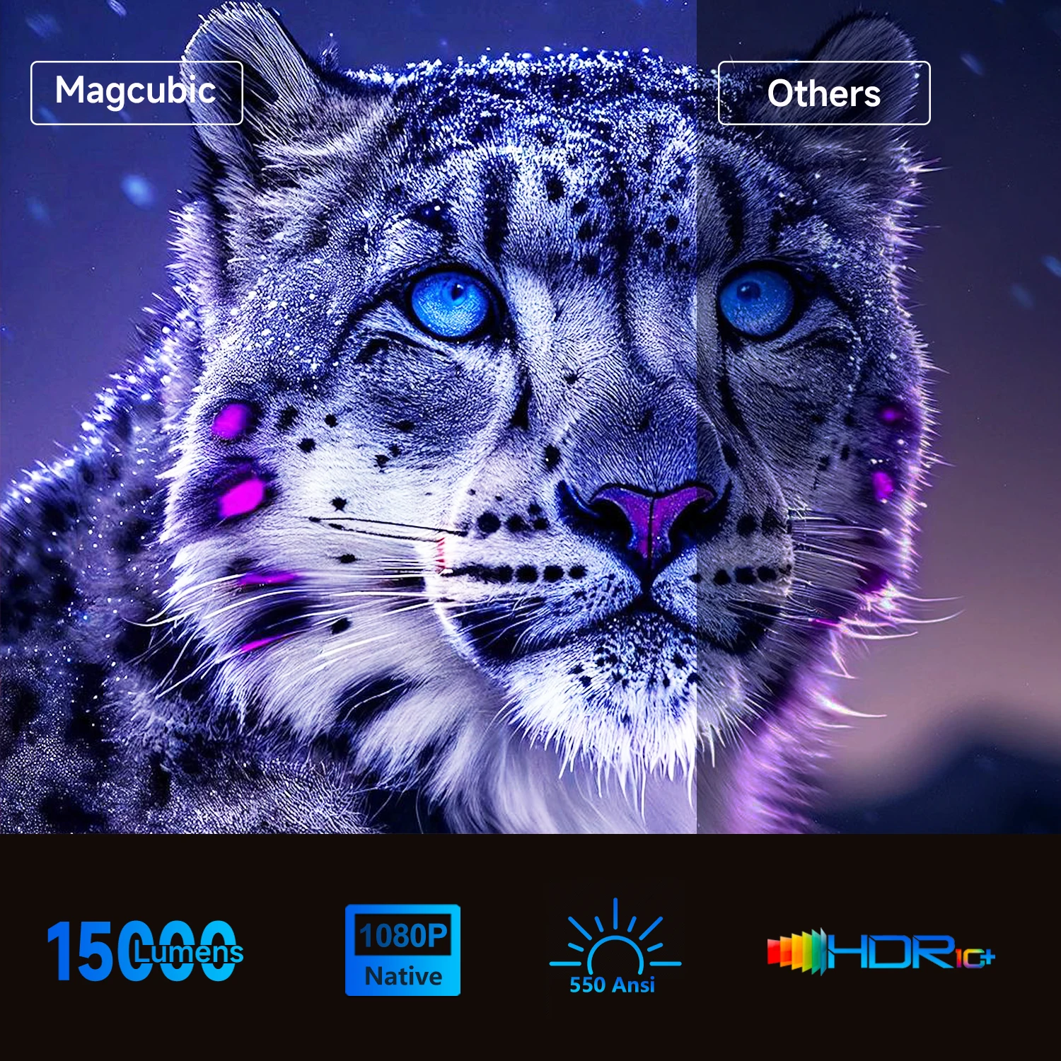 Проектор Magcubic HT600 550ANSI 1080P с Linux Android 11 Dolby Audio HDR10 Wifi BT