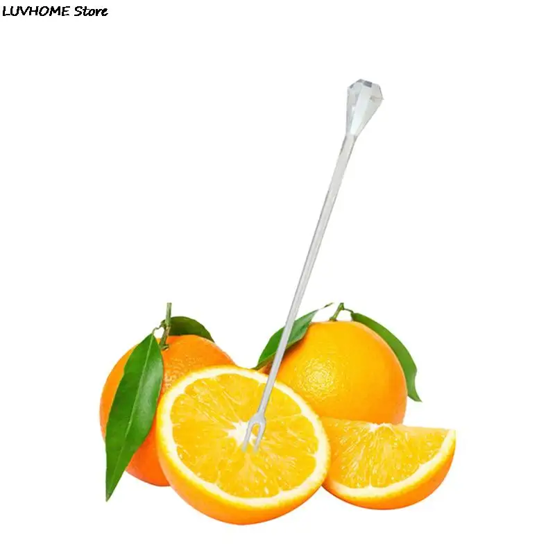 

10pcs Creative Diamond Fruit Fork Children Snack Cake Dessert Food Fruit Pick Toothpick Bento Lunches Party Decor