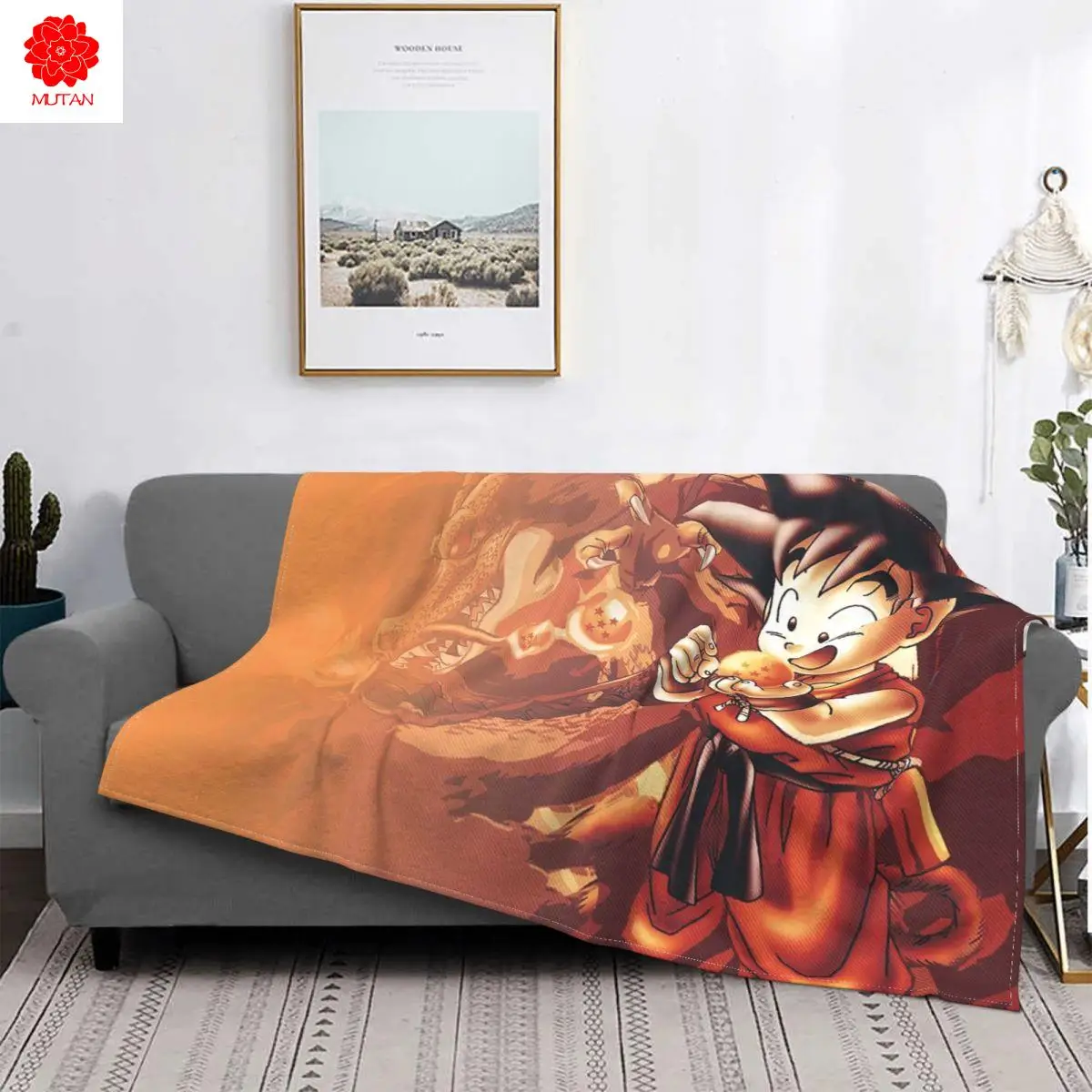 

Son Goku Cute Blankets Flannel All Season Manga Anime Portable Warm Throw Blanket for Bed Office Bedding Throws