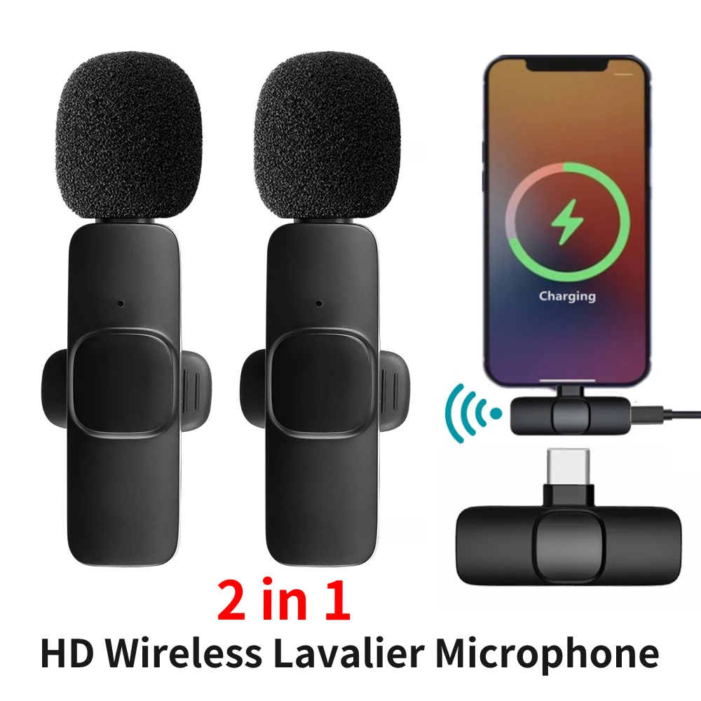 

Microphone cravate sans fil portable avec boîtier de charge, téléphone portable, Android, iPhone