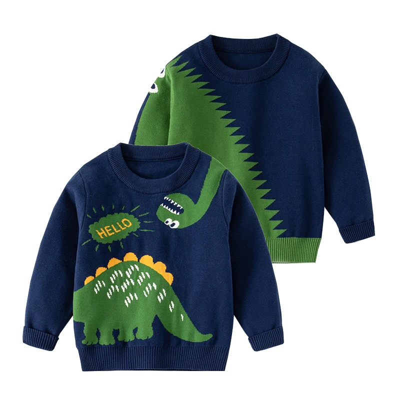 

Cute Dinosaur Boys Sweaters Cotton Toddler Pullover Children Knit Wear Kids Clothes