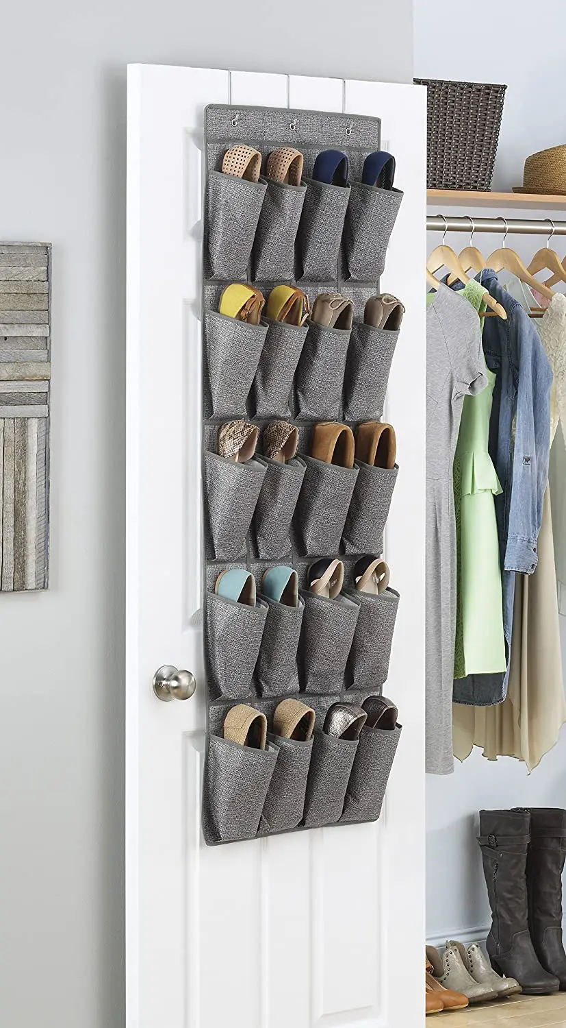 

Shoe Bag with 20 pockets up door grey Shoe Rack Organizer Holder for Books Toy Clothes