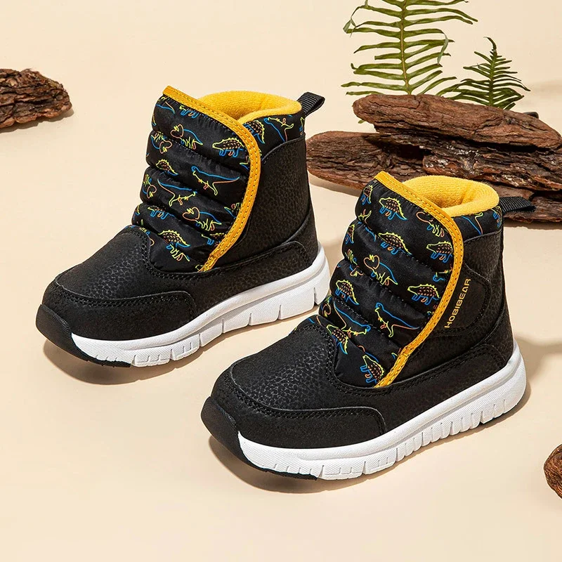 2024 зимние теплые походные ботинки на меху Нескользящая непромокаемая детская