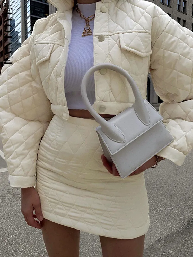 

Женский однобортный костюм Fantoye, клетчатое платье с длинным рукавом и отложным воротником, Повседневная мини-юбка, комплект из двух предмет...