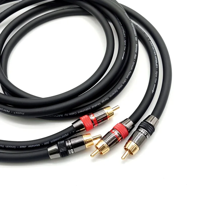 Фото Пара кабелей RCA из чистой меди M-500, штекер-папа, аудиофильская Hi-Fi аудиосигнальная линия, штекер WBT №4