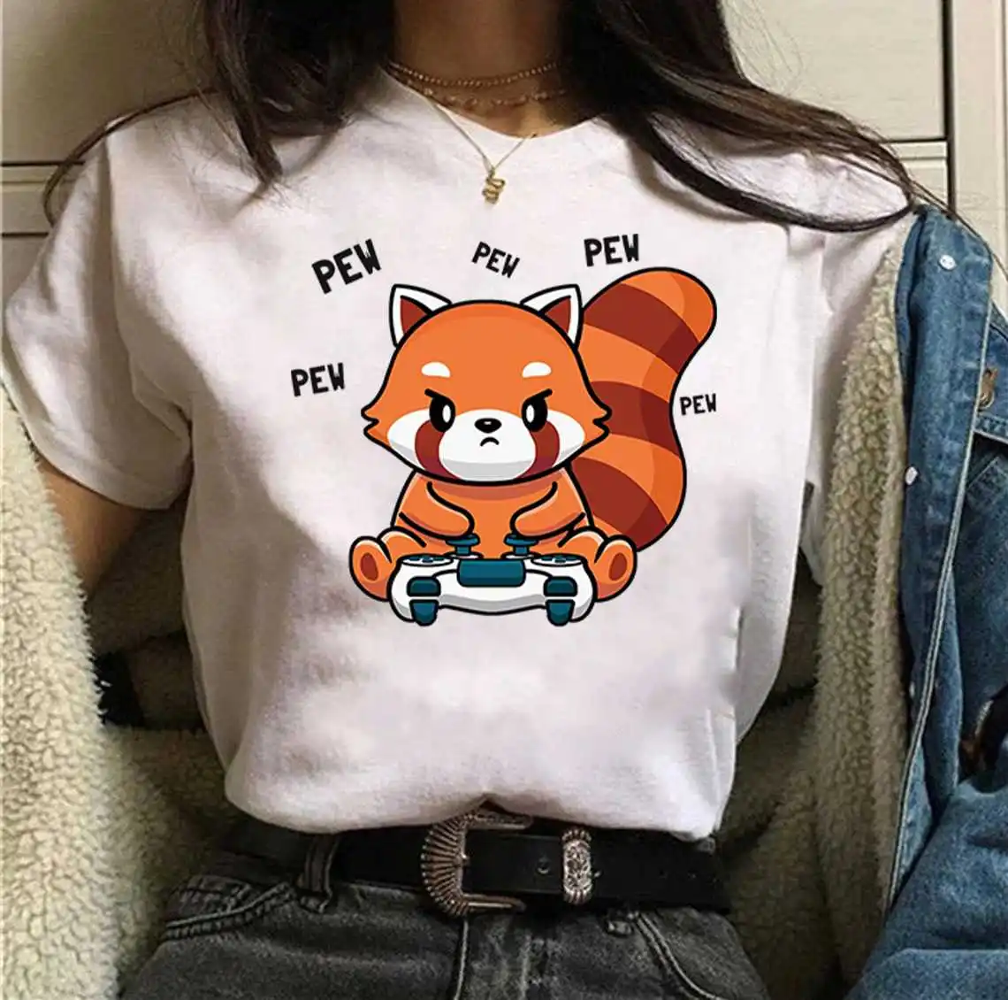 

Red Panda Classic T-Shirt Tshirt Men Women Cool Tee Harajuku Japan Manga Cartoon Streetwear Unisex Oversized T-shirt Camisetas