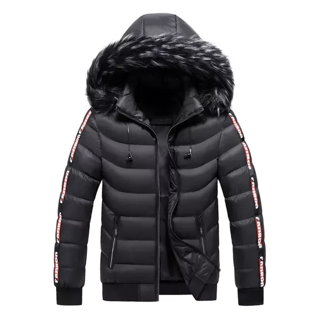 Winter Autumn Mens Casual Warm Windproof Jacket Fashion Fur Collar Hat Parkar Male MT029 New Mens Hooded Thick Coat