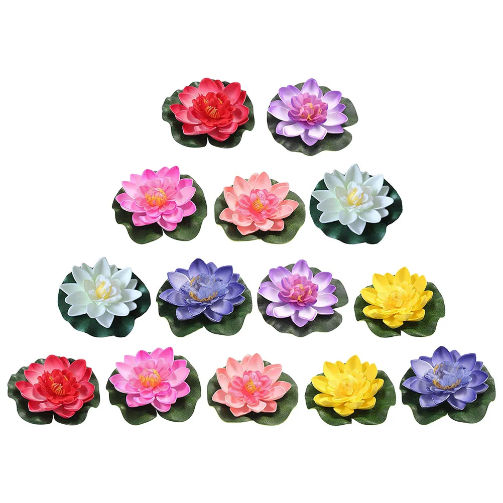 

14 Pcs Lotus Decoration Floral Dancing Props Simulated Lotus-flowers Fake Plastic Floating Stage