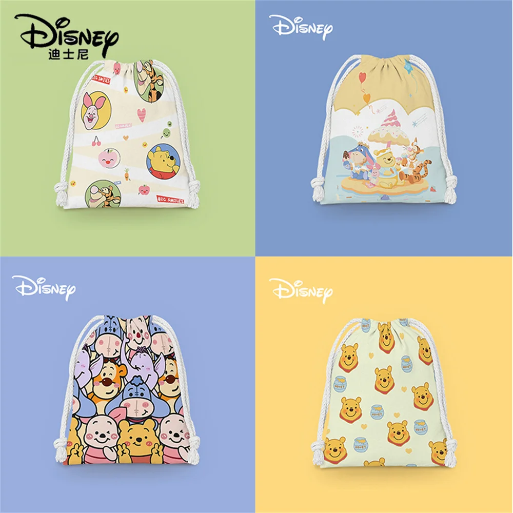 Сумка на шнурке с героями мультфильмов Диснея 14x16 см Винни-Пух милая портативная