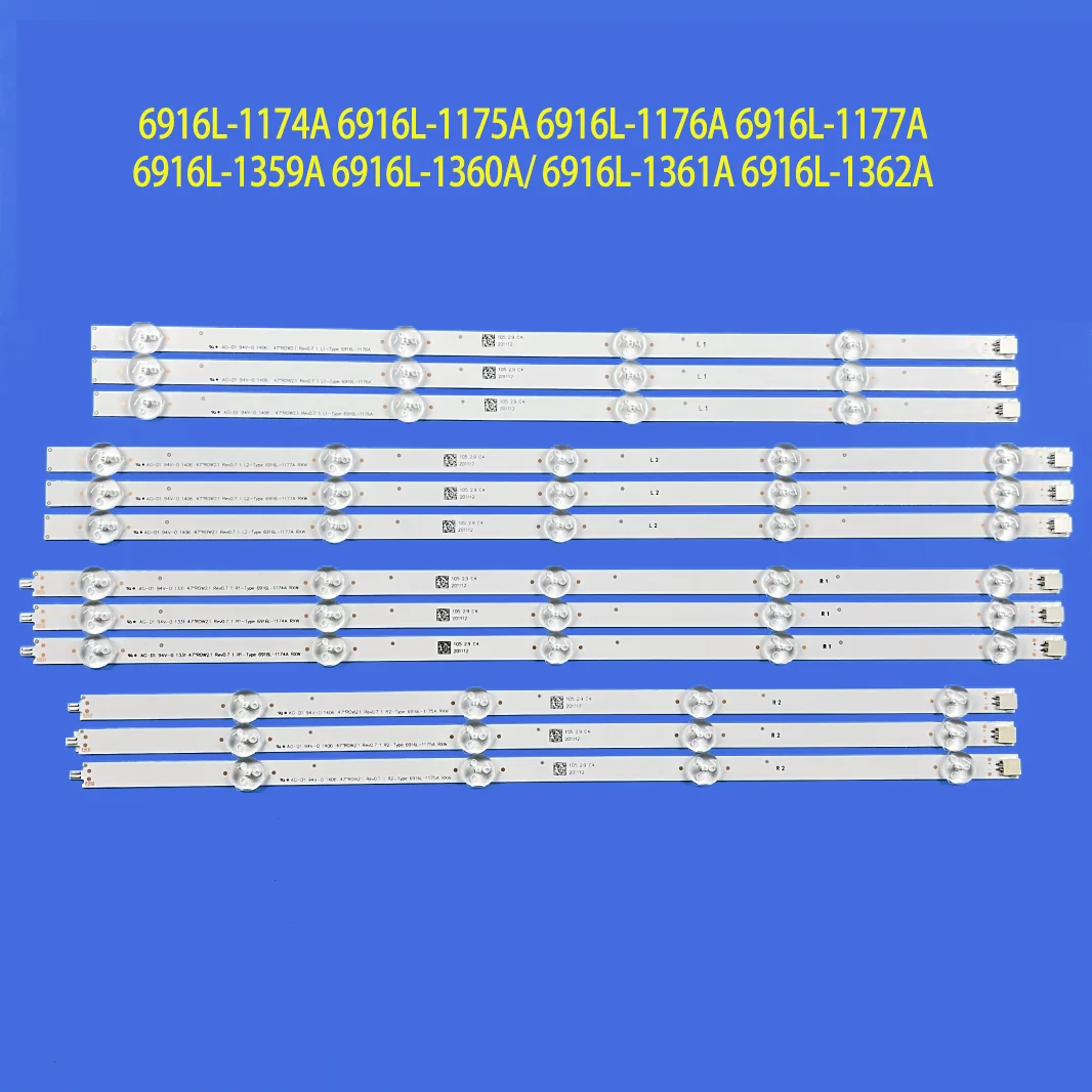 

LED Backlight Lamp strip For 47E380S 6916L-1359A 6916L-1360A 6916L-1361A 6916L-1362A 47LA620S 47LN570S 47LN575S 47LA620S