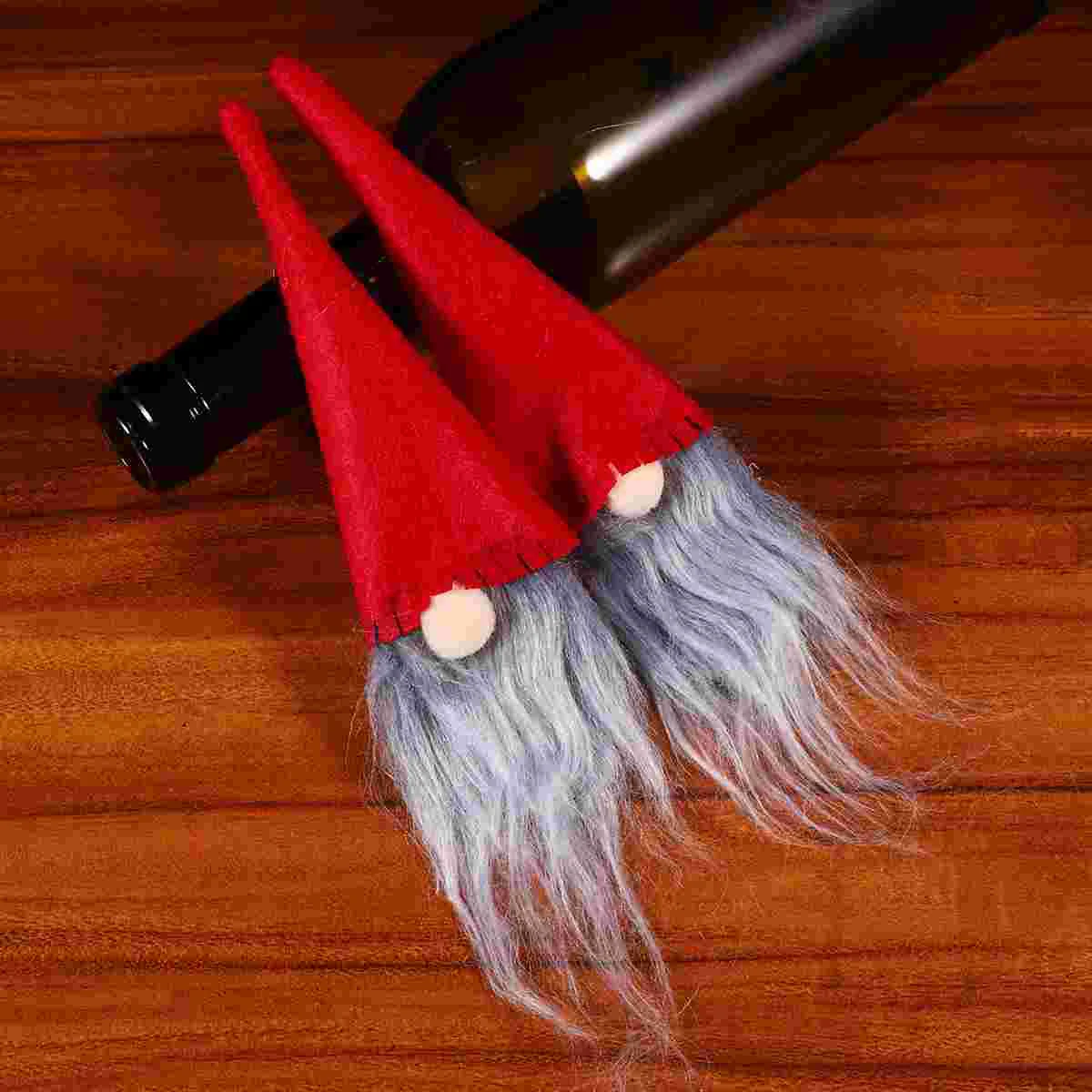 

Bottlecover Santa Gnome Covers Decoration Beer Disguise Adorable Sleeves Christmas Ornament Hatsbottles Champagne