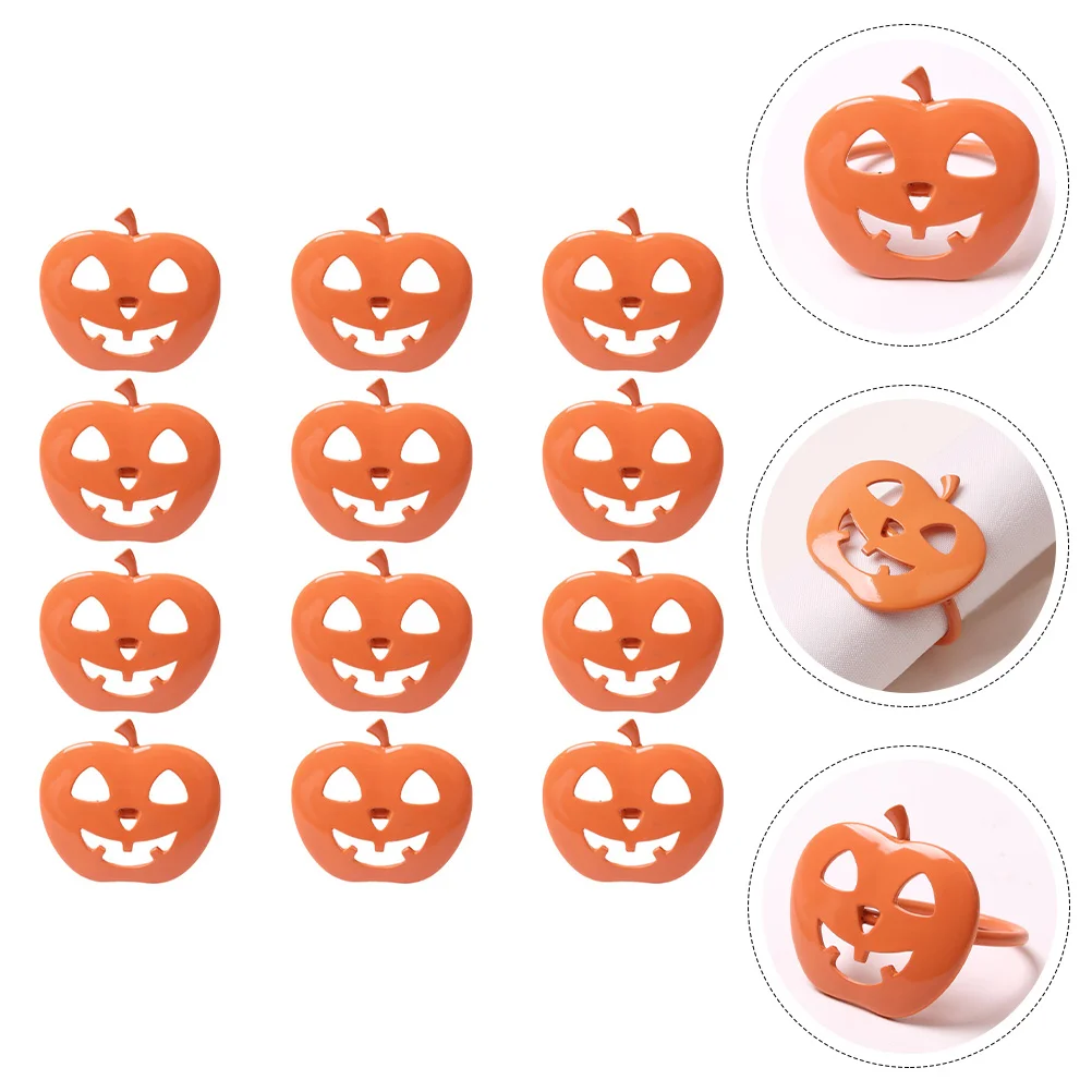 

Napkin Rings Holder Pumpkin Ring Table Serviette Decor Buckle Party Setfallthanksgiving Holders Dinner Bands Buckles Favors