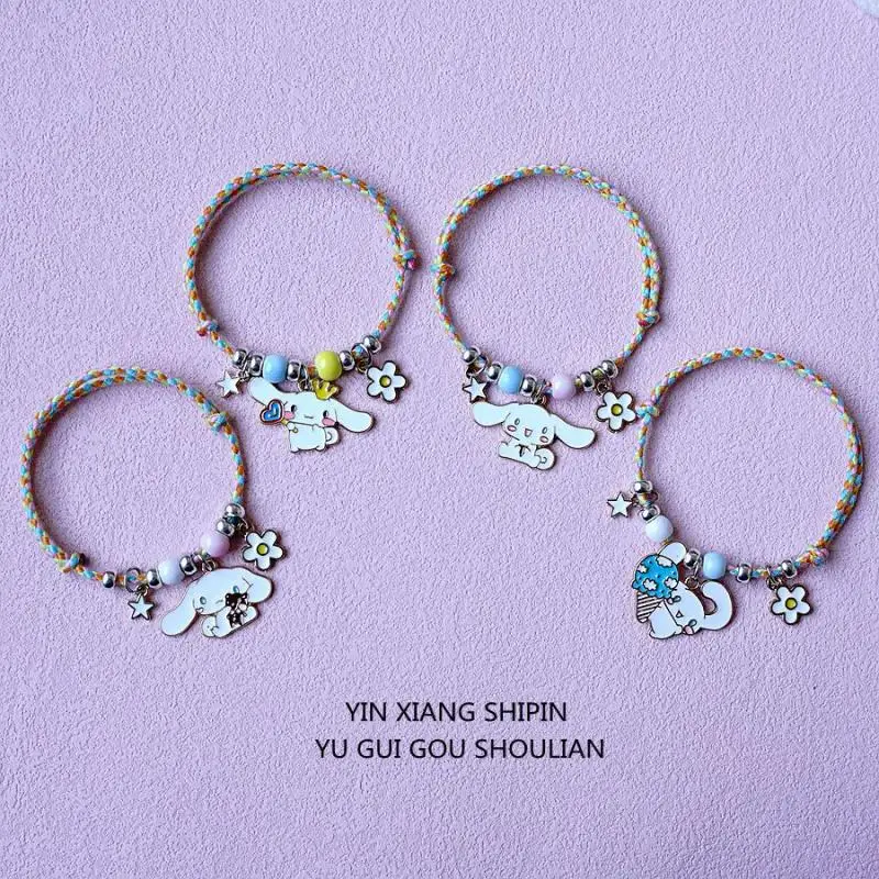 

2022 Новый кавайный Sanrioed Cinnamoroll красочный плетеный браслет из веревки для лучших друзей браслет подарки игрушки для девочек