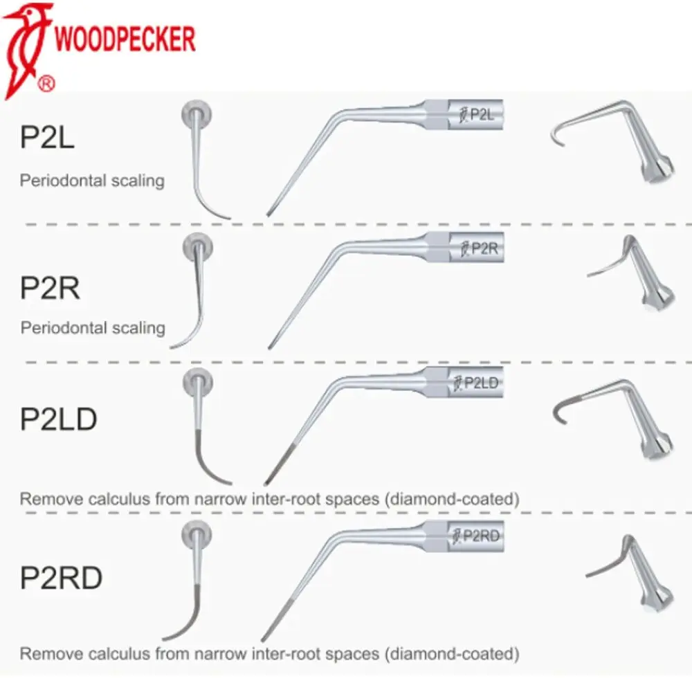 Original Woodpecker Dental Ultrasonic Scaler Tips Periodontics P2L P2R UDS EMS