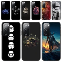 star wars baby yoda phone case for samsung galaxy s30 s21 fe s20 s7 s5 s8 plus s9 s10 s10e s21 ultra note 10 lite phone cover