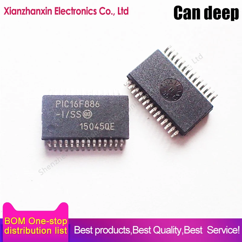 

1~5pcs/lot PIC16F886 PIC16F886-I/SS SSOP-28 Microcontroller chip IC brand new original