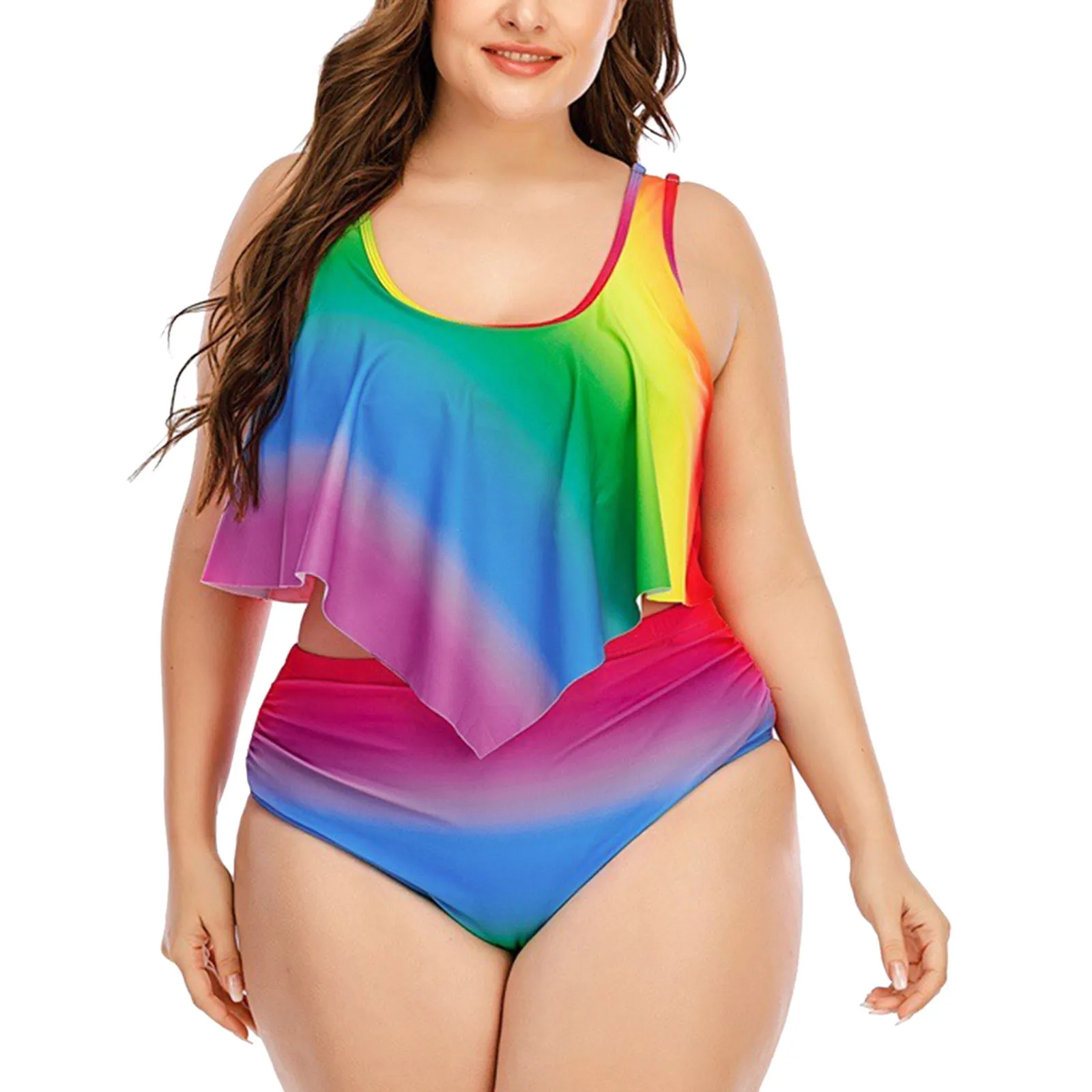 

Suit Plus Swimsuit Pieces Printed Women's Two Size Bathing Swimmwear Swimwears Tankinis Set Swimwears tankinis bikini