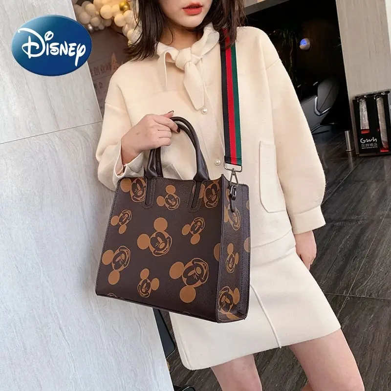 Disney Woman Bag Mickey Print Tote High Quality Luxury Large Capacity Versatile Single Shoulder Crossbody Bag