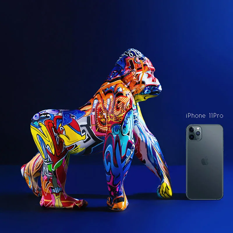 

Европейский Креативный красочный граффити Фотофон винтажная полимерная скульптура животного настольное украшение аксессуары для украшен...