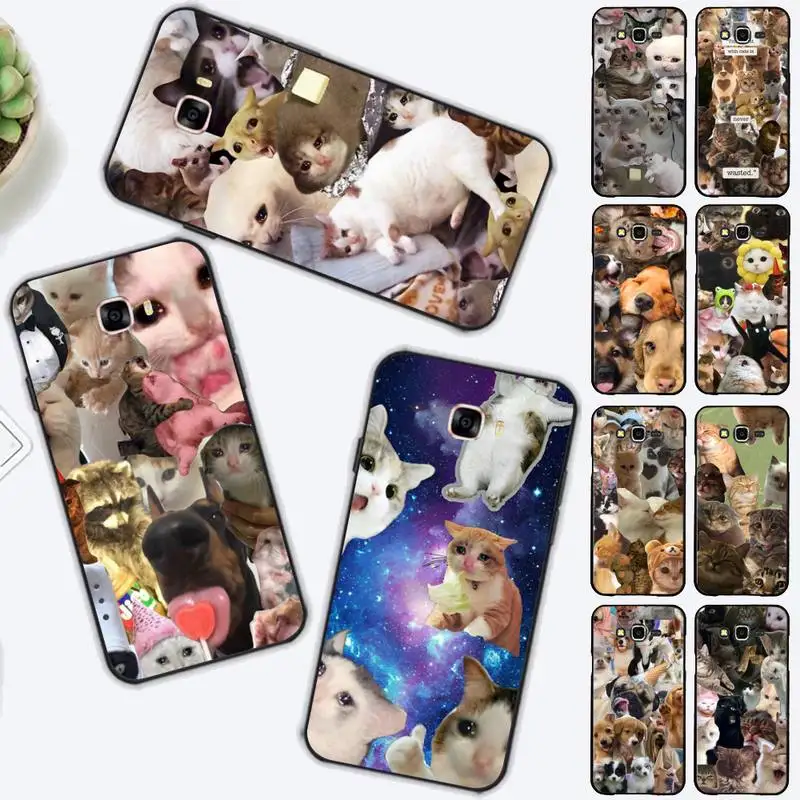 

Crying Cat Memes Phone Case for Samsung J 2 3 4 5 6 7 8 prime plus 2018 2017 2016 core