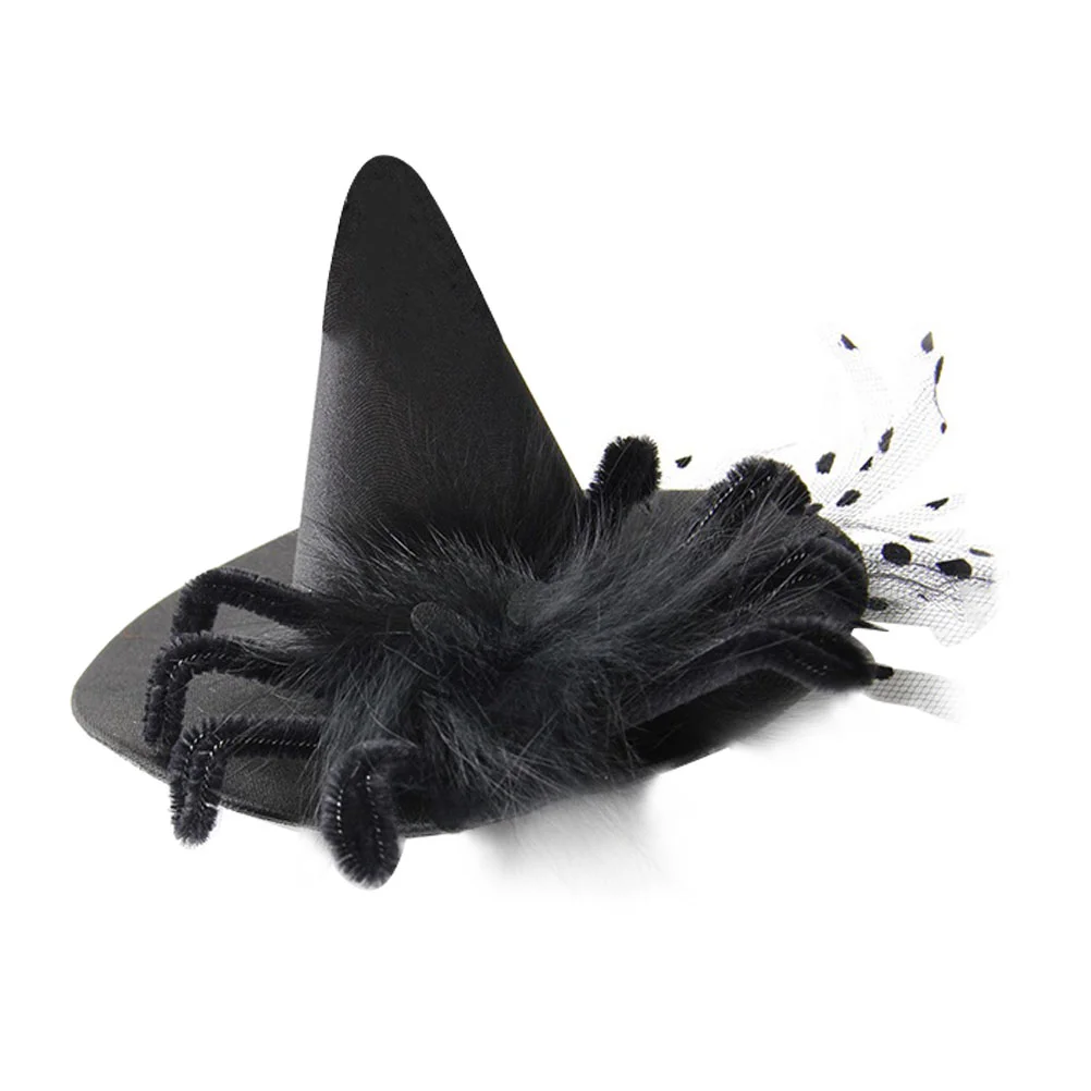 

Hat Hair Clip Barrettes Cloth Black Hairpin Spider Costume Gothic Hairdress for Scary Party Masquerade Adorn