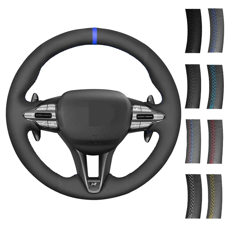 

DIY Car Steering Wheel Cover Braid Wearable Soft Suede Leather For Hyundai Veloster N 2019 2020 2021 i30 N 2018 2019 2020