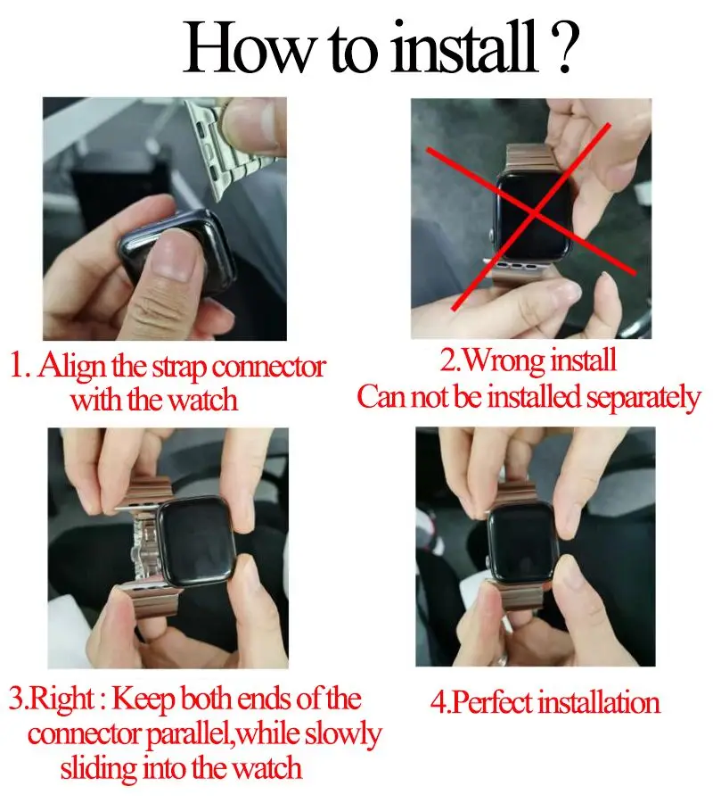 Link Bracelet For Apple watch Series 7 45mm 41mm Stainless Steel   Bracelet Wristband For iWatch 6 5 4 SE 3 44mm 40mm 42mm 38mm