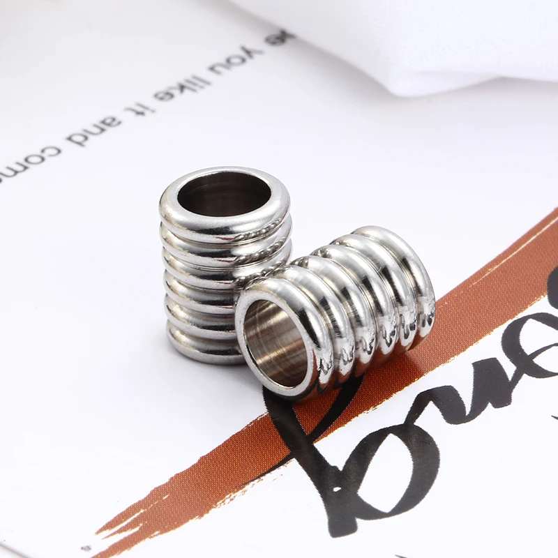 Прямые бусины из титановой стали через с отверстиями ювелирные аксессуары не