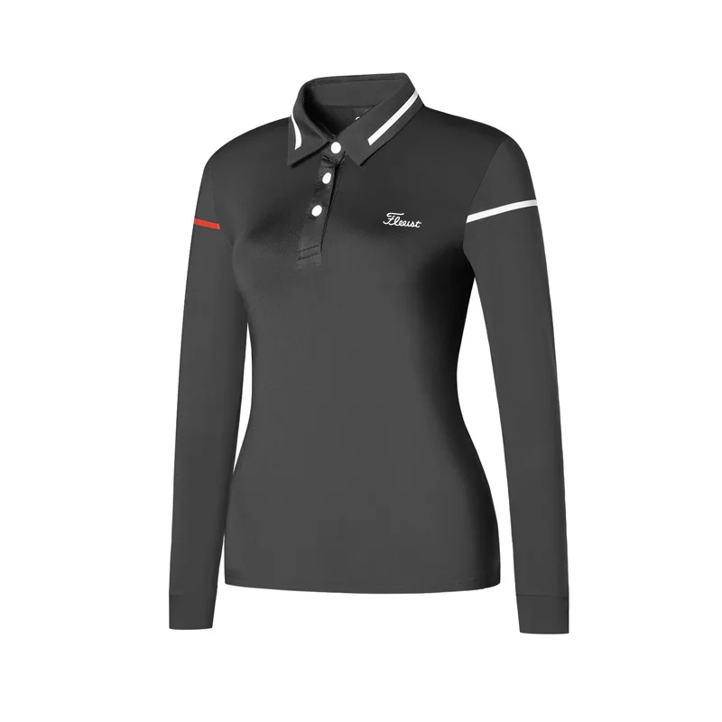 2023 Women's Golf Shirt Summer Sport Long Sleeve T-shirt Breathable Quick Dry Polo Shirt