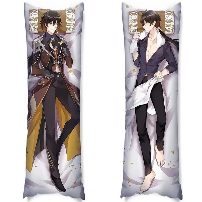 Игровой геншин ударт Чжун ли дакимакура косплей мужской Otaku чехол для тела