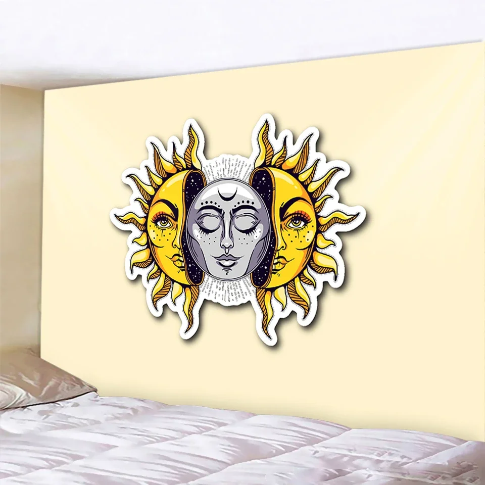 Черно-белый гобелен в виде дьявола мандала хиппи стандартное украшение для