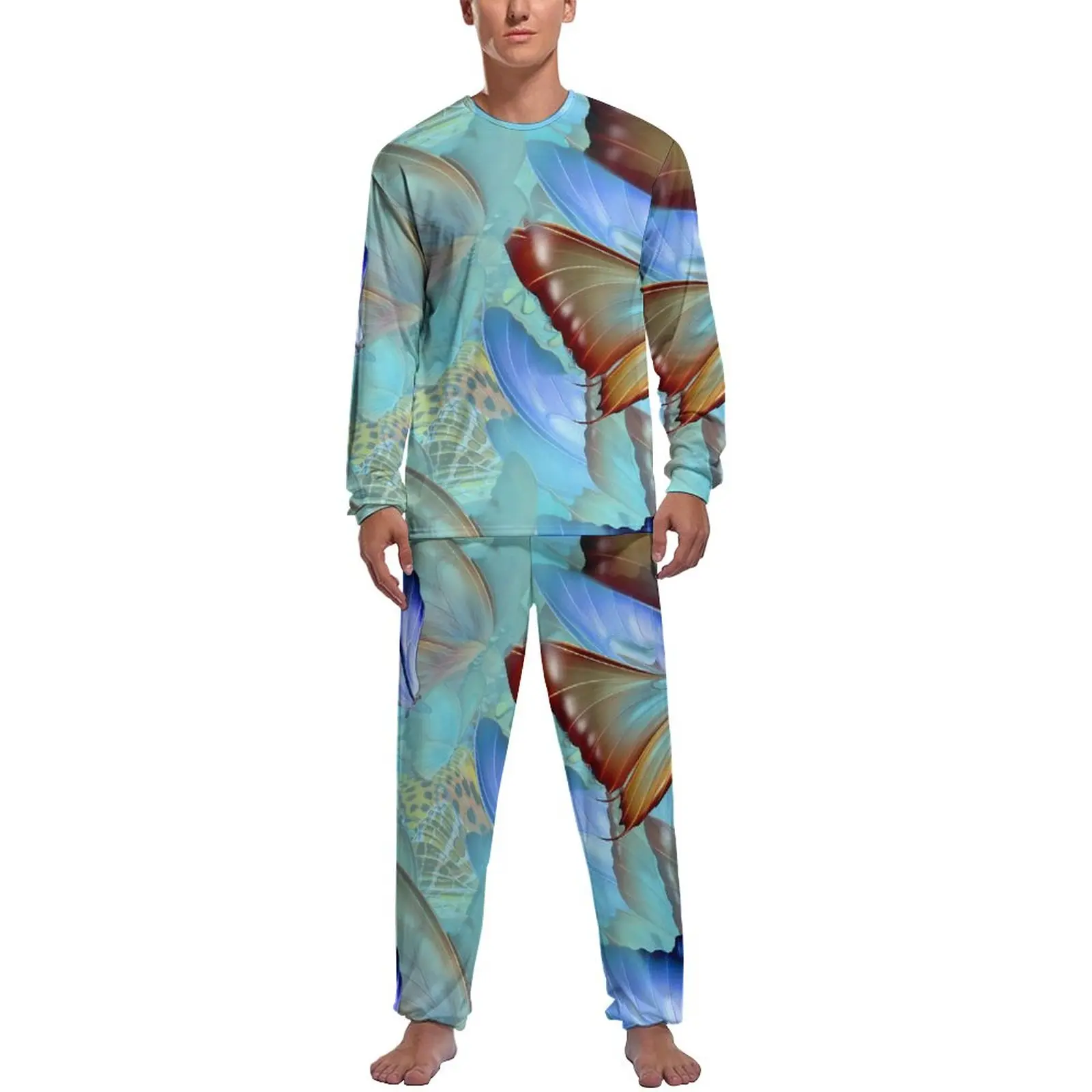 

Мужская одежда для сна с рисунком, осень, абстрактное искусство, 2 предмета, Симпатичные пижамные комплекты с графическим рисунком и длинным рукавом