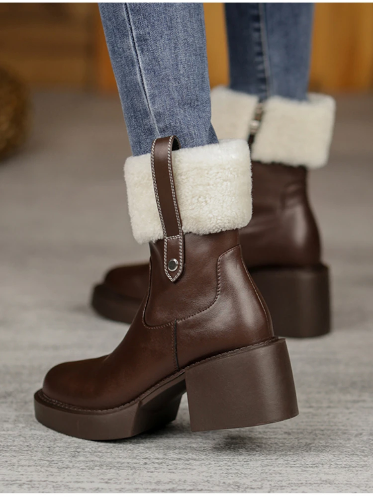 

Square Toe Rain Boots for Women Chunky Heel Thick Sole Ankle Boots Designer Chelsea Boots Ladies Rubber Boot Rain Botas De Mujer