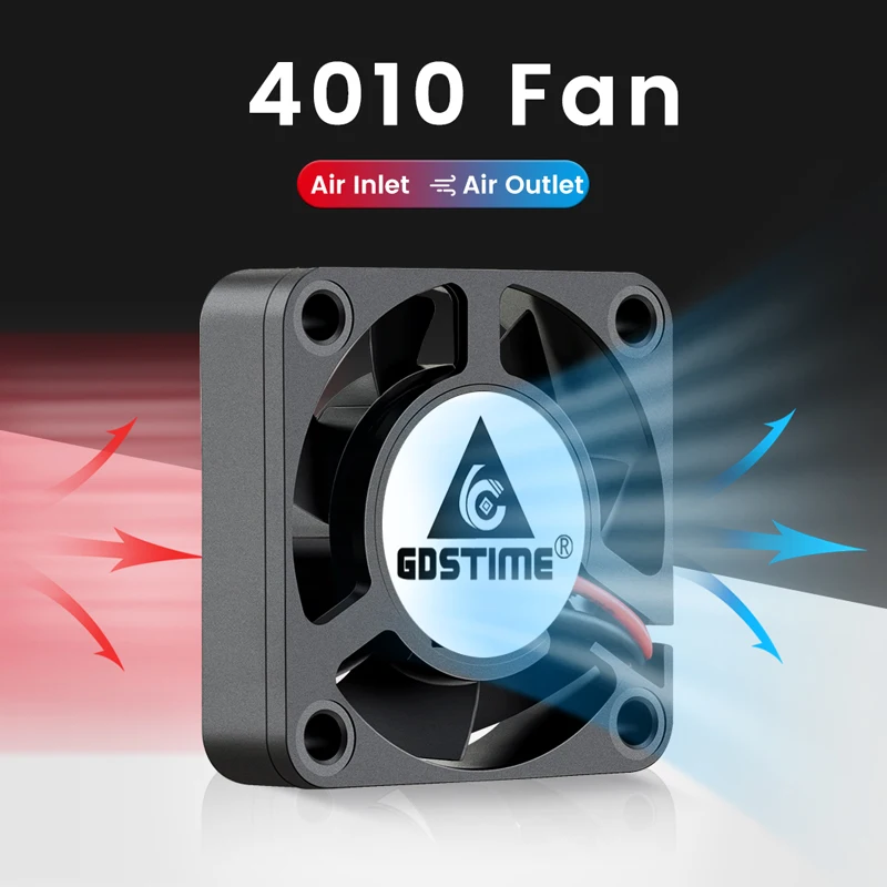 2PCS Gdstime 4cm 4mm DC 5V 12V 24V 4010 Dual Ball Brushless Cooling Fan 40x10mm Computer PC Case Axial for 3D Printer Cooler - купить по