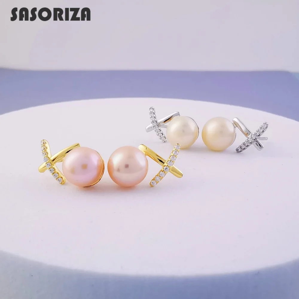 

S925 Sterling Silver Pearl Stud Earrings for Women Simple Design Silver Earrings Fine Jewelry