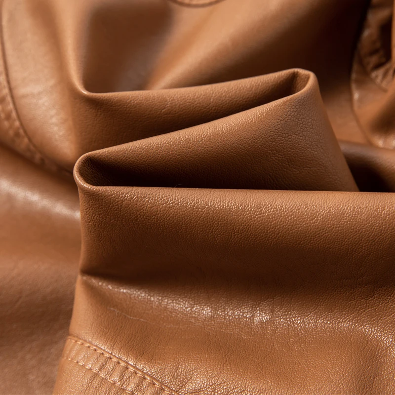 New Autumn Black Leather Coat for Women Brand Long Sleeve Single Breasted Loose PU Leather Coat Female Outerwear High Quality