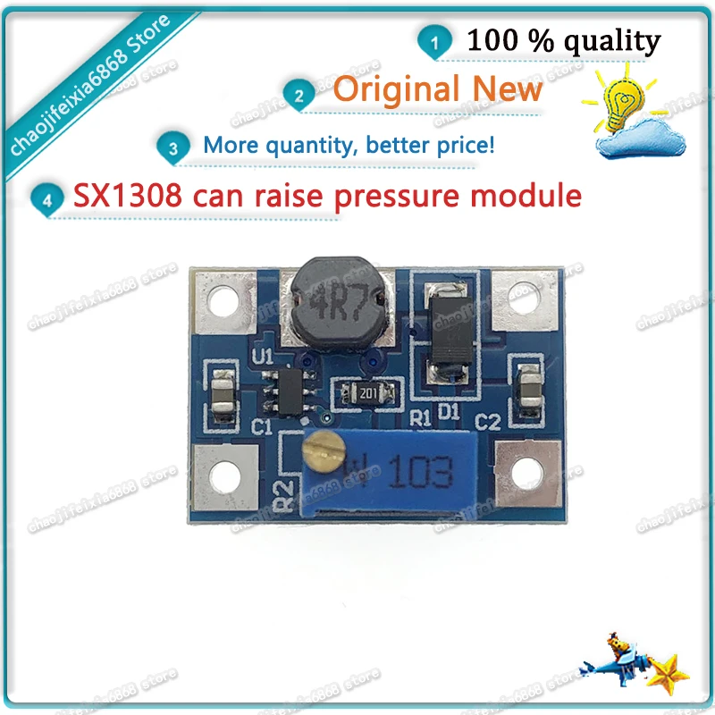 Модуль повышения мощности DC-DC SX1308 Step-UP 2-24V до 2-28V 2A с настраиваемым усилением для набора DIY, 1 шт.