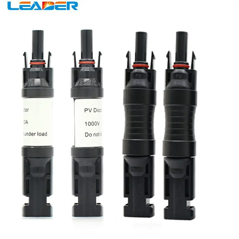 

LEADER 1pc DC Plug Connector IP67 Solar Photovoltaic Diode Connectors 1000V 10A/15A/20A/30A for Solar PV System Protection CE
