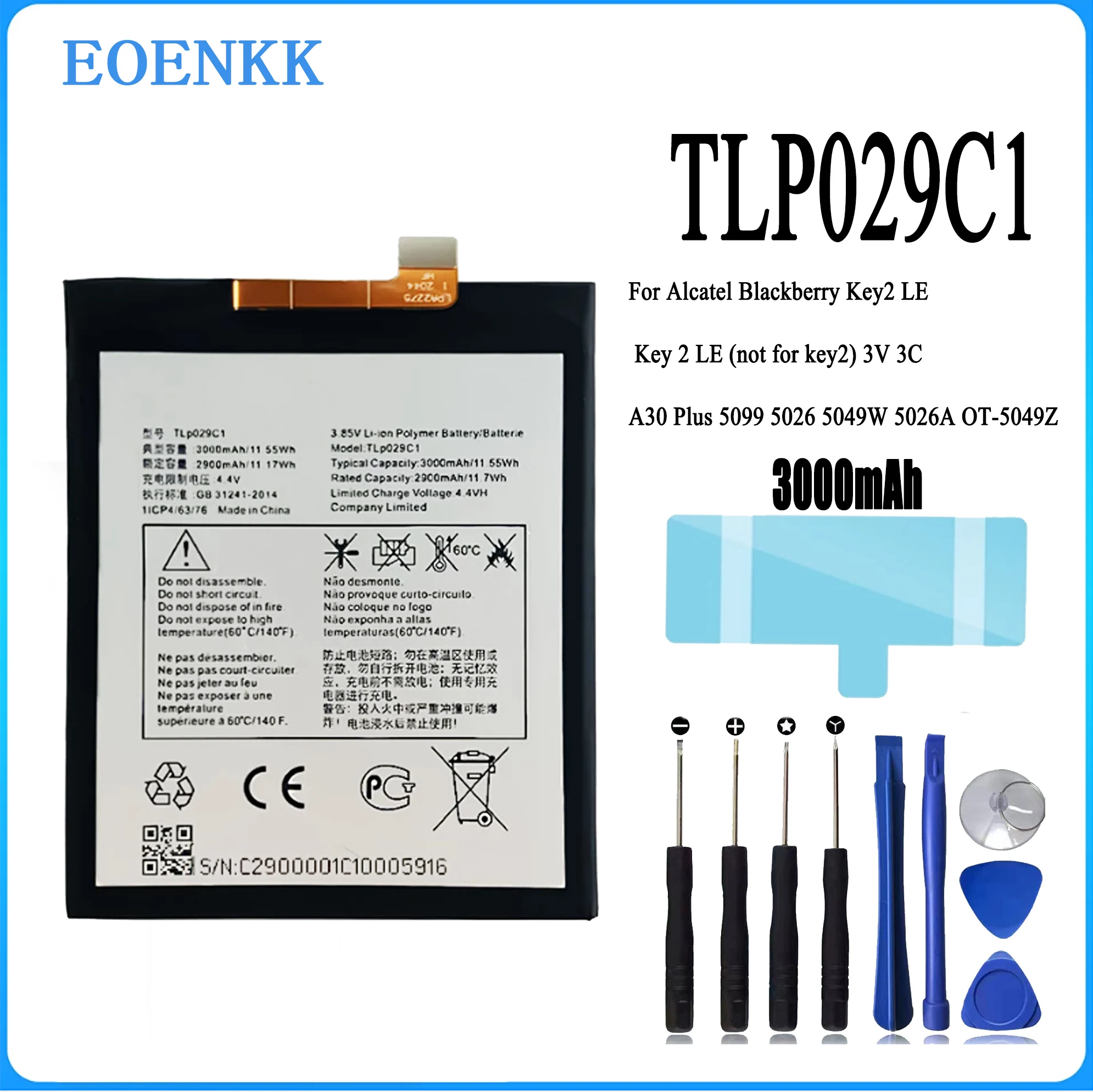 

TLP029C1 TLP029C7 Battery For TCL Alcatel ALC A30 Fierce A30Plus OT-5049S OT-5049Z For Blackberry Key2 LE Key 2LE Original PHONE