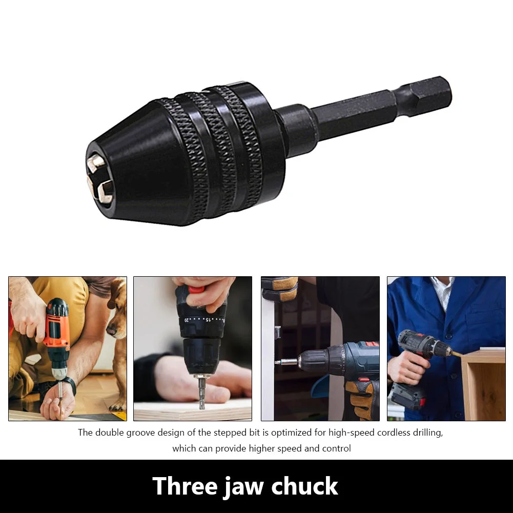 

3.4-8mm Keyless Drill Chuck Electric Drill Bits Adapter Motor Shaft Mini Chuck 1/4" Hex Shank Quick Change Adapter Converter