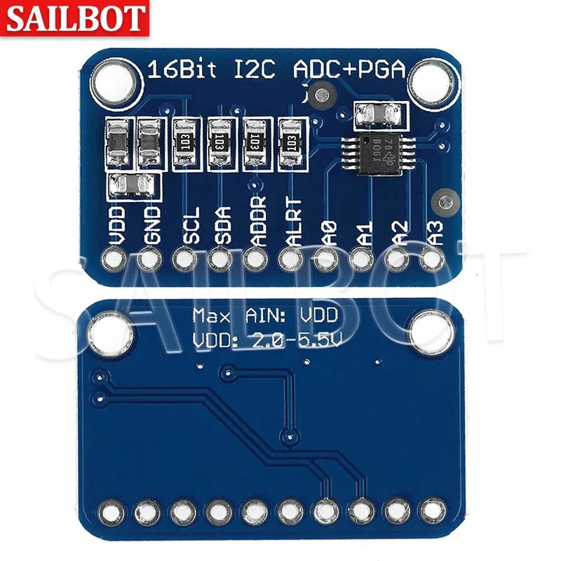 ADS1115 Модуль аналого-цифрового преобразователя АЦП с программируемым усилением