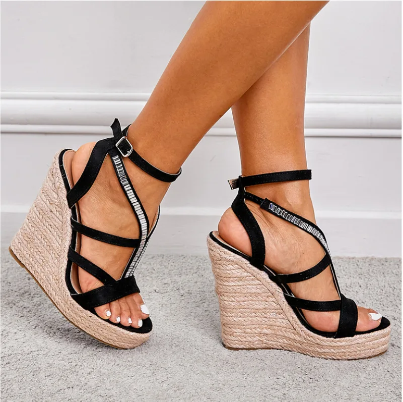 

Newly Arrived Ladies Shoes Platform Sandals Women Comfortable Wedges High Heels Pumps Sandalia Espadrilles Female Summer Size 43