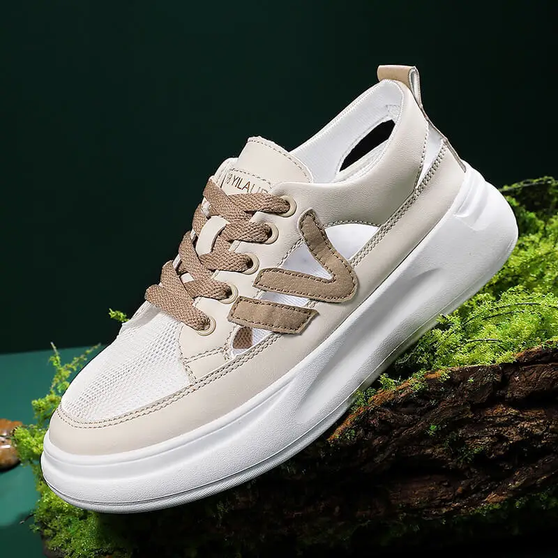 Casual Shoes Women's Breathable Mesh Sport Female Sandals Fashion Lace-Up Summer Woman Sneakers Platform Vulcanized Ladies Flats