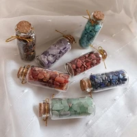 natural crystal agate amethyst multicolored gravel gift box home decoration set wishing bottle naked stone jewelry gift