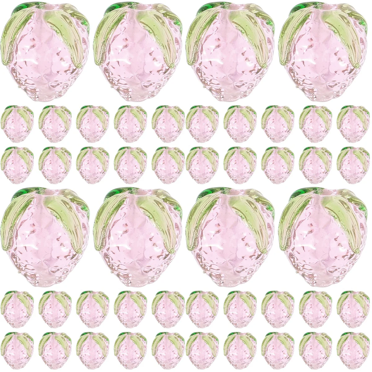 

64 Pcs Glass Strawberry Bangle Charms Jewelry Pendant Pendants Decorative Headgear DIY Accessories Making