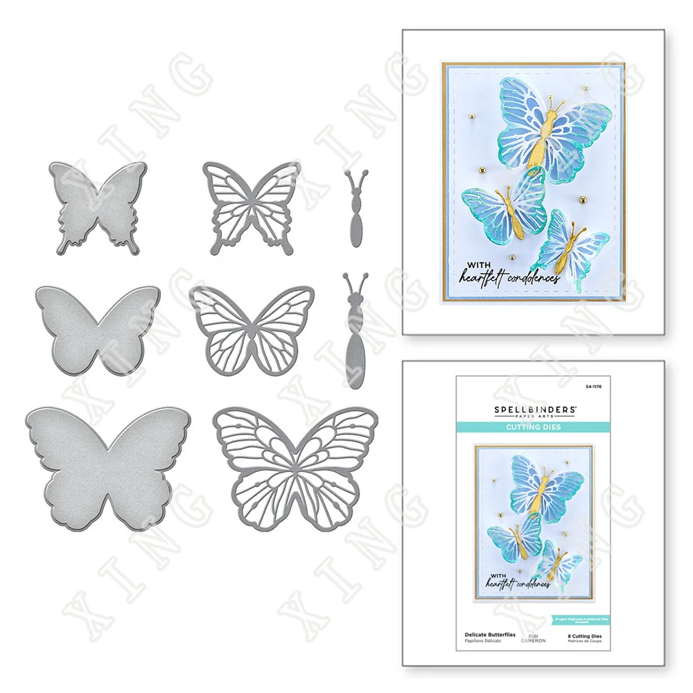 

Delicate Butterflies Etched Die for Maker 2022 Newest Metal Cutting Dies Diy Scrapbooking Cut Stencils Album Handmade Decoration
