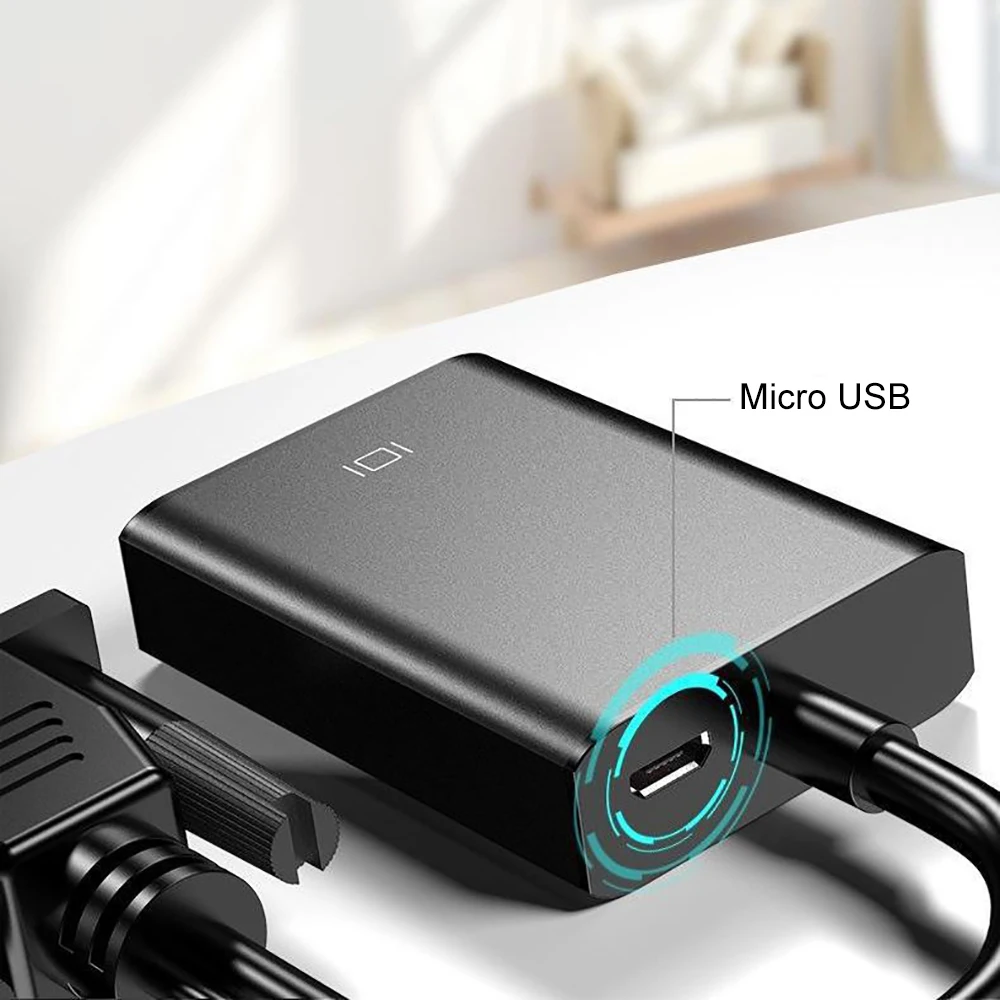 Адаптер-переходник с VGA на HDMI 1080P Full HD аудиовыходом